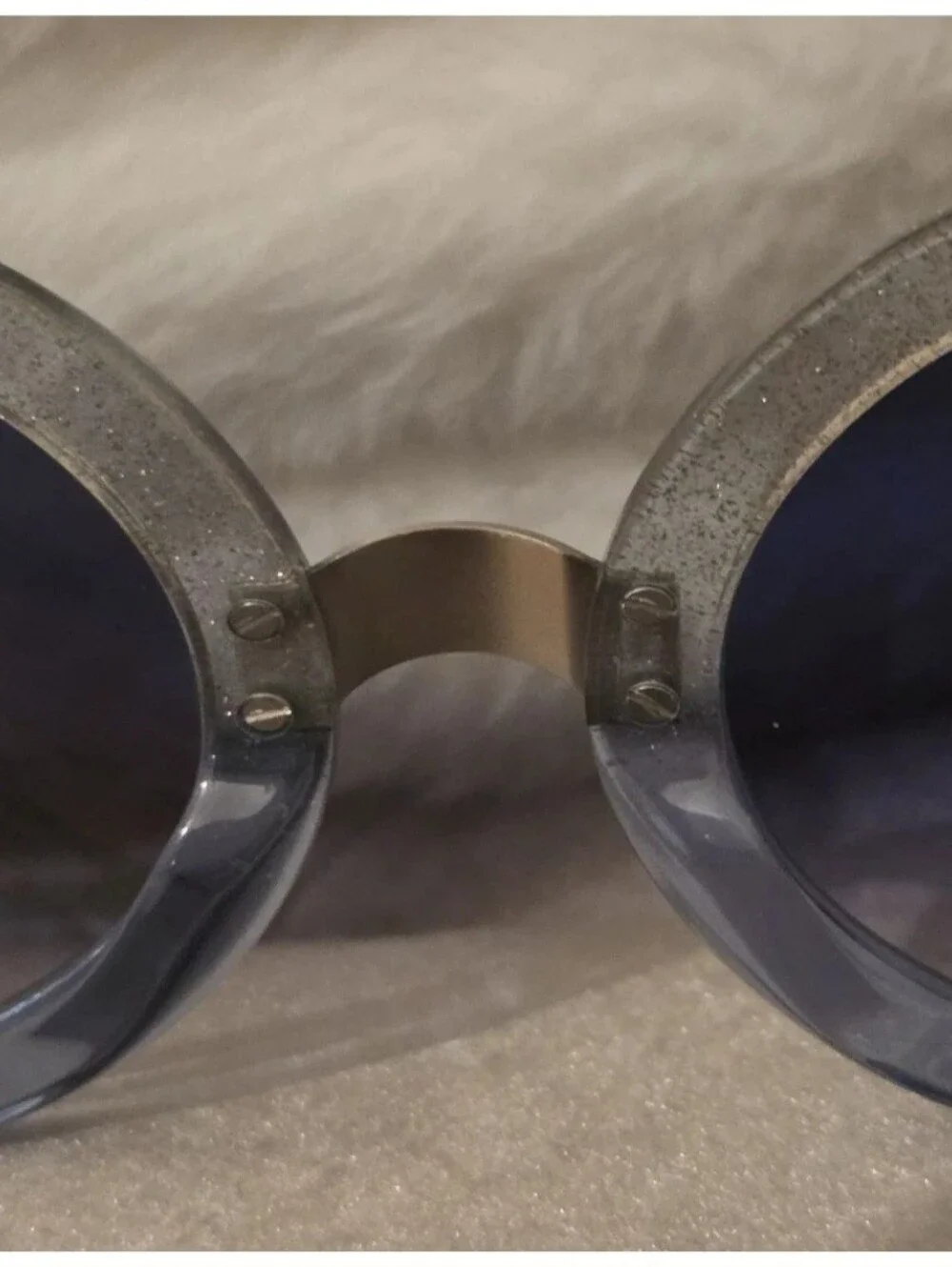 Wildfox Malibu Glitter Round Sunglasses - Silver Glitter & Blue Gradient